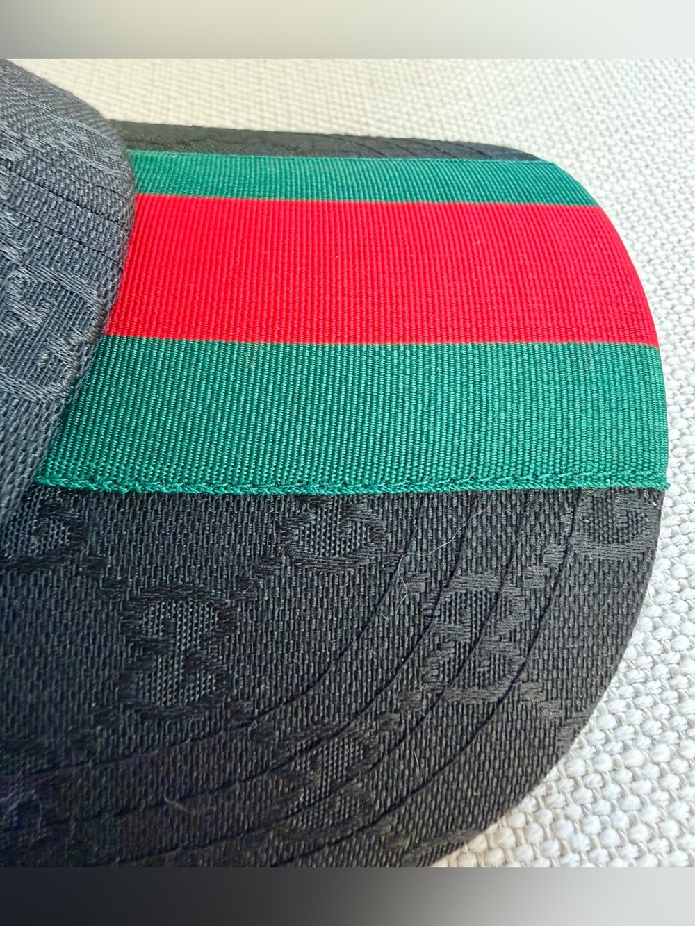 GUCCI Black GG Monogram Web Stripe Baseball Cap Hat M 57cm Unisex - Picture 4 of 12